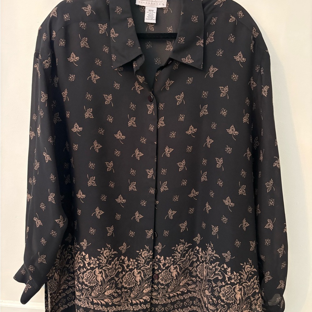 Maggie McNaughton Plus Size Women’s Blouse. Long Button Cuff Sleeves Sz 22 - Picture 2 of 10